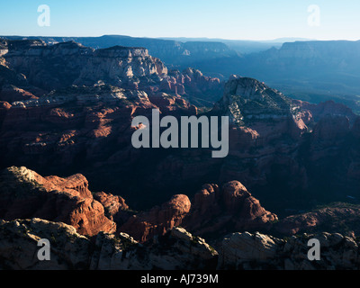 Luftaufnahme des roten Felsformationen in Sedona Arizona Stockfoto