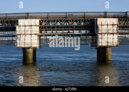 Tay Schiene Brücke in Reparatur bei Dundee  Railway Brücke. Tayside Schottland Stockfoto