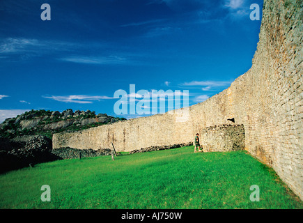 Innerhalb des großen Gehäuse Great Zimbabwe Ruinen Simbabwe Stockfoto
