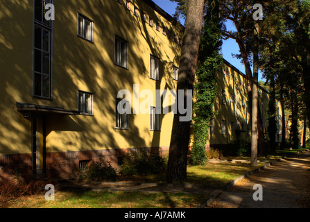 Berlin. Grosssiedlung Onkel-Toms-Hütte von Architekt Bruno Taut in Berlin-Zehlendorf. Wilskistrasse. Stockfoto
