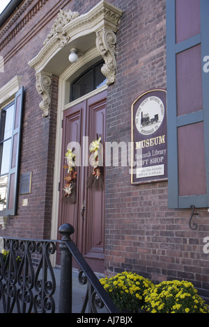 Pocono Poconos Mountains Pennsylvania, Honesdale, Hauptstraße, Wayne County Historical Society Museum, Eingang, Vorderseite, Schild, Forschungsbibliothek, PA070923062 Stockfoto