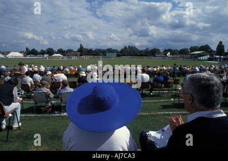 County Cricket match Essex V Leicestershire. Southchurch Park. Southend-on-Sea. Essex. Juli 1993. Stockfoto