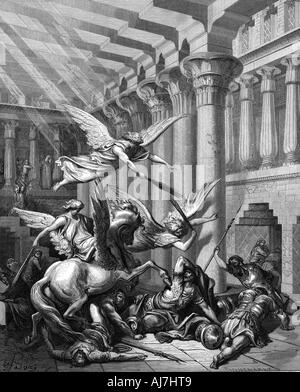 Heliodor versuch Schatz aus dem Tempel in Jerusalem, 1865-1866. Artist: Gustave Doré Stockfoto