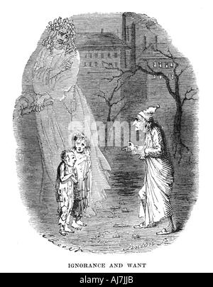 Szene aus "A Christmas Carol von Charles Dickens, 1843. Artist: Unbekannt Stockfoto