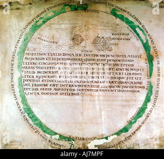 Angelsächsische Welt Karte, 10. Jahrhundert. Artist: Unbekannt Stockfoto
