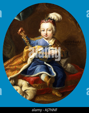 Prinz Joseph, zukünftige Kaiser Joseph II. von Österreich als Kind aus dem 18. Jahrhundert. Artist: Martin van Mytens II. Stockfoto