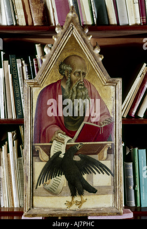 Der Evangelist Johannes mit seinem Symbol angezeigt, einen Adler, aus dem 15. Jahrhundert. Artist: Giovanni di Paolo Stockfoto