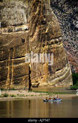 Rafting auf dem Colorado River Steamboat Rock Dinosaur National Monument Colorado Utah USA Stockfoto