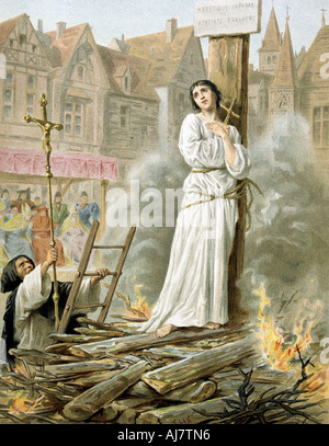 Jeanne d'Arc (c 1412-1431), Jungfrau von Orleans, französischer Patriot und Märtyrer (19. Jahrhundert). Artist: Unbekannt Stockfoto