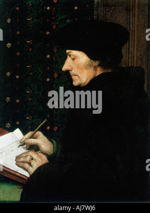 Desiderus Erasmus, niederländischen Humanisten und Gelehrten, 1523. Künstler: Hans Holbein der Jüngere Stockfoto