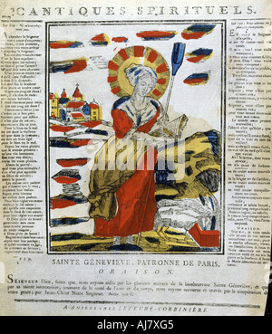 St Genevieve von Nanterre, französische Nonne und Prophetin, 19. Artist: Anon Stockfoto