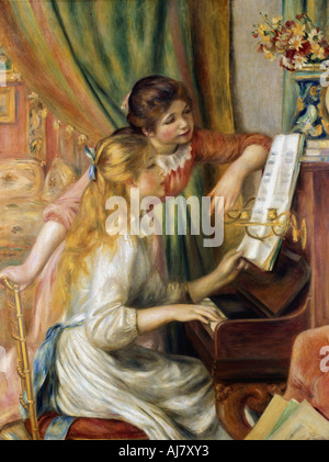 "Junge Mädchen am Klavier", 1892. Künstler: Pierre-Auguste Renoir Stockfoto