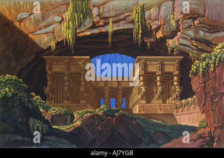 Der Tempel der Isis und Osiris, wo Sarastro, des Hohenpriesters, c 1816. Artist: Karl Friedrich Schinkel Stockfoto
