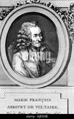 Voltaire, 18. Jahrhundert der französische Autor, Dramatiker, Satiriker und Mann der Buchstaben. Artist: Unbekannt Stockfoto