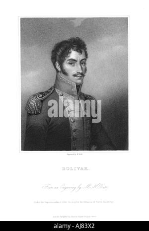 Simon Bolivar, 19. Jahrhundert Südamerikanischen revolutionär. Artist: Unbekannt Stockfoto