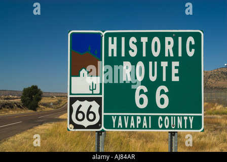 Schild an der Route 66-Arizona-USA Stockfoto