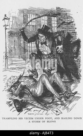 Szene aus "Der seltsame Fall von Dr. Jekyll und Mr Hyde von Robert Louis Stevenson, 1927. Artist: Edmund Joseph Sullivan Stockfoto