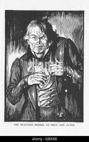 Szene aus "Der seltsame Fall von Dr. Jekyll und Mr Hyde von Robert Louis Stevenson, 1927. Artist: Edmund Joseph Sullivan Stockfoto