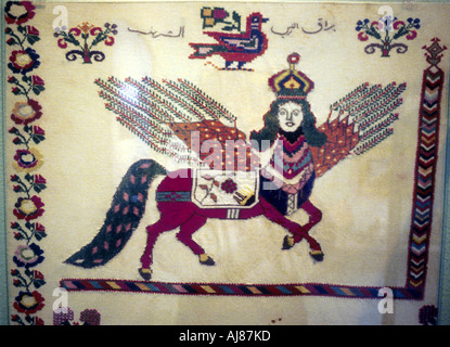 Al-Buraq, das geflügelte Pferd, dass Mohammed durchgeführt. Artist: Unbekannt Stockfoto