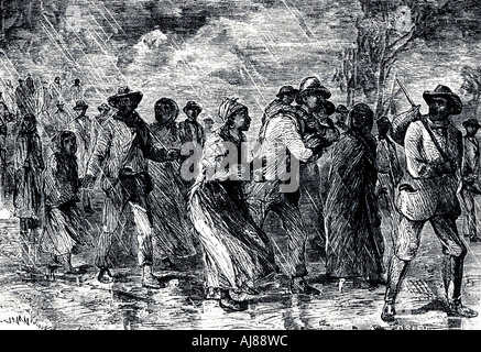 Flüchtlingsklaven Flucht von Maryland nach Delaware durch die 'Underground Railroad', 1850-1851. Artist: Unbekannt Stockfoto