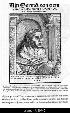 Martin Luther, deutscher Reformator, 1522. Artist: Unbekannt Stockfoto