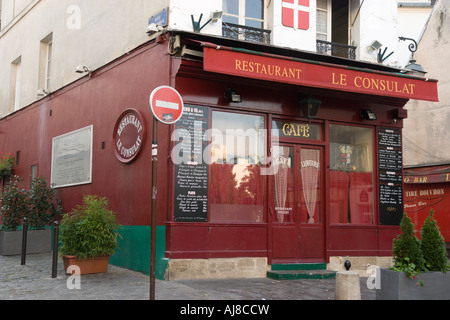 Restaurant Le Consulat in Montmartre Paris Frankreich Stockfoto