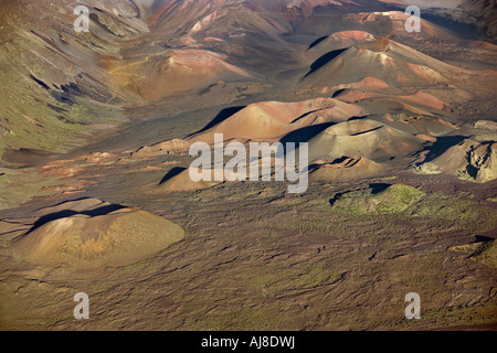 Luftaufnahme von Kratern in Haleakala National Park Maui Hawaii Stockfoto