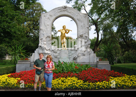 Johann Strauss-Statue, luxuriösten, Wien, Wein, Republik Österreich Stockfoto