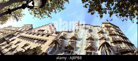 Casa Lleó, Casa Batllo und Casa Amatller ich Morera, Block der Zwietracht in Barcelona Spanien Stockfoto