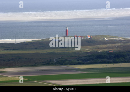 Blick auf den Leuchtturm von de Cocksdorp und Vlieland Texel Stockfoto