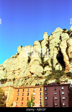 Placa de Santa-Maria-Kloster von Montserrat Katalonien Spanien Stockfoto