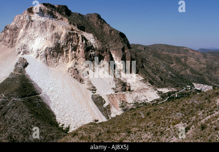 Ein Marmorsteinbruch im Herzen der Sierra de Los Filabres nahe dem Dorf von Cobdar Almeria Provinz Südspanien Stockfoto