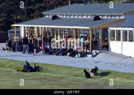 Terschelling das Café am Strand Groene Strang oder grün Stockfoto