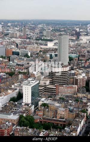 Die Aussicht vom Gipfel des BT-Telecom Tower vorbei Mittelpunkt in South East London Stockfoto