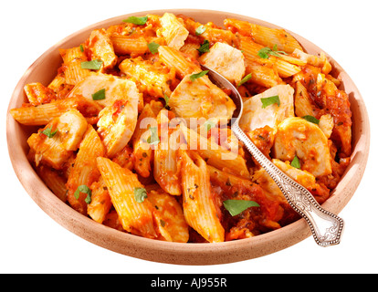 ITALIENISCHES HÄHNCHEN ARRABIATA Stockfoto