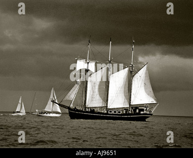 Schoner Bel Ospair II in Dublin Bay 1998 Stockfoto