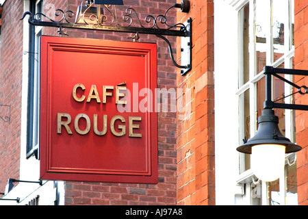 Cafe Rouge Logo Zeichen Chislehurst Kent Feb 2004 Stockfoto