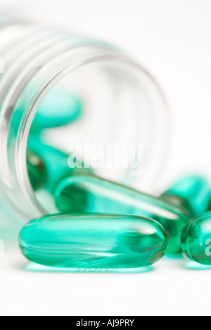 Grüne Pillen Stockfoto