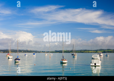 Boote, Russell, Bay of Islands, Nordinsel, Neuseeland Stockfoto