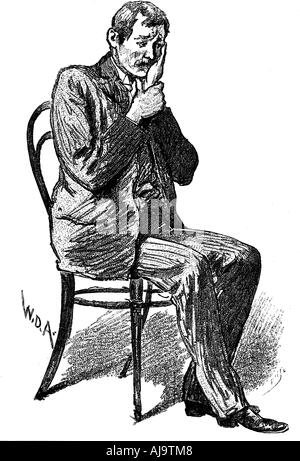 Hypnose Thema leiden von imaginären Zahnschmerzen, 1891. Artist: Unbekannt Stockfoto