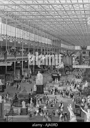 Große Ausstellung im Crystal Palace, Hyde Park, London, 1851. Artist: Unbekannt Stockfoto