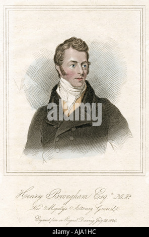 Henry Peter Brougham, 1. Baron Brougham und Vaux, schottischer Rechtsanwalt und Politiker, c 1820. Artist: Unbekannt Stockfoto