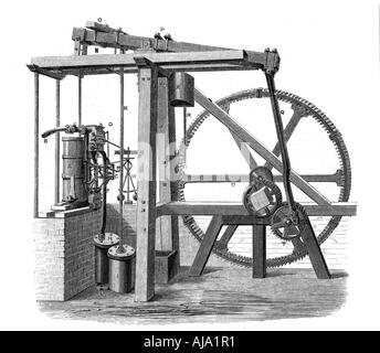 Prototyp von James Watt Dampfmaschine "Alten Bess', c 1778. Artist: Unbekannt Stockfoto