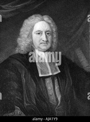 Edmond Halley, Englischer Astronom und Mathematiker. Artist: Unbekannt Stockfoto