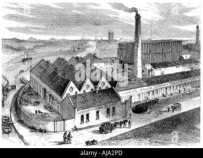 Webb's Chemische Fabrik, Diglis, Worcestershire, 1869. Artist: Unbekannt Stockfoto