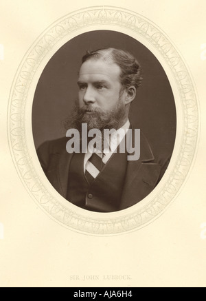 John Lubbock, erster Baron Avebury, Englischer Bankier, Archäologe, Naturforscher und Politiker, c 1880. Artist: Unbekannt Stockfoto