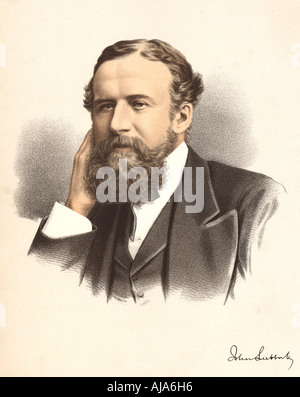 John Lubbock, erster Baron Avebury, Englischer Bankier, Archäologe, Naturforscher und Politiker, c 1880. Artist: Unbekannt Stockfoto