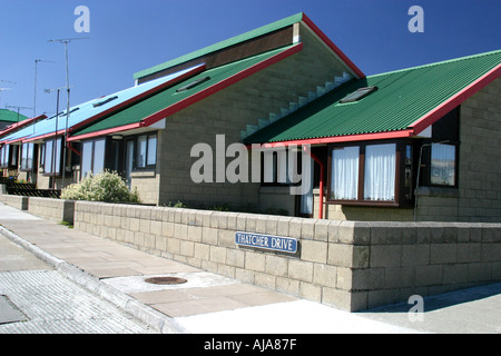 "Thatcher Drive", benannt in Port Stanley auf den Falklandinseln, nach dem britischen Premierminister nach dem Falkland-Krieg Stockfoto