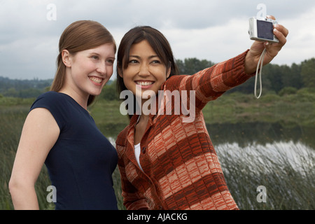 Freunde unter Selbstporträt Stockfoto