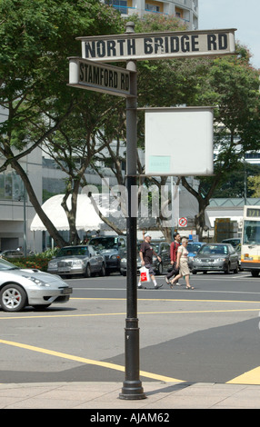 Straßenschild Singapur Stockfoto